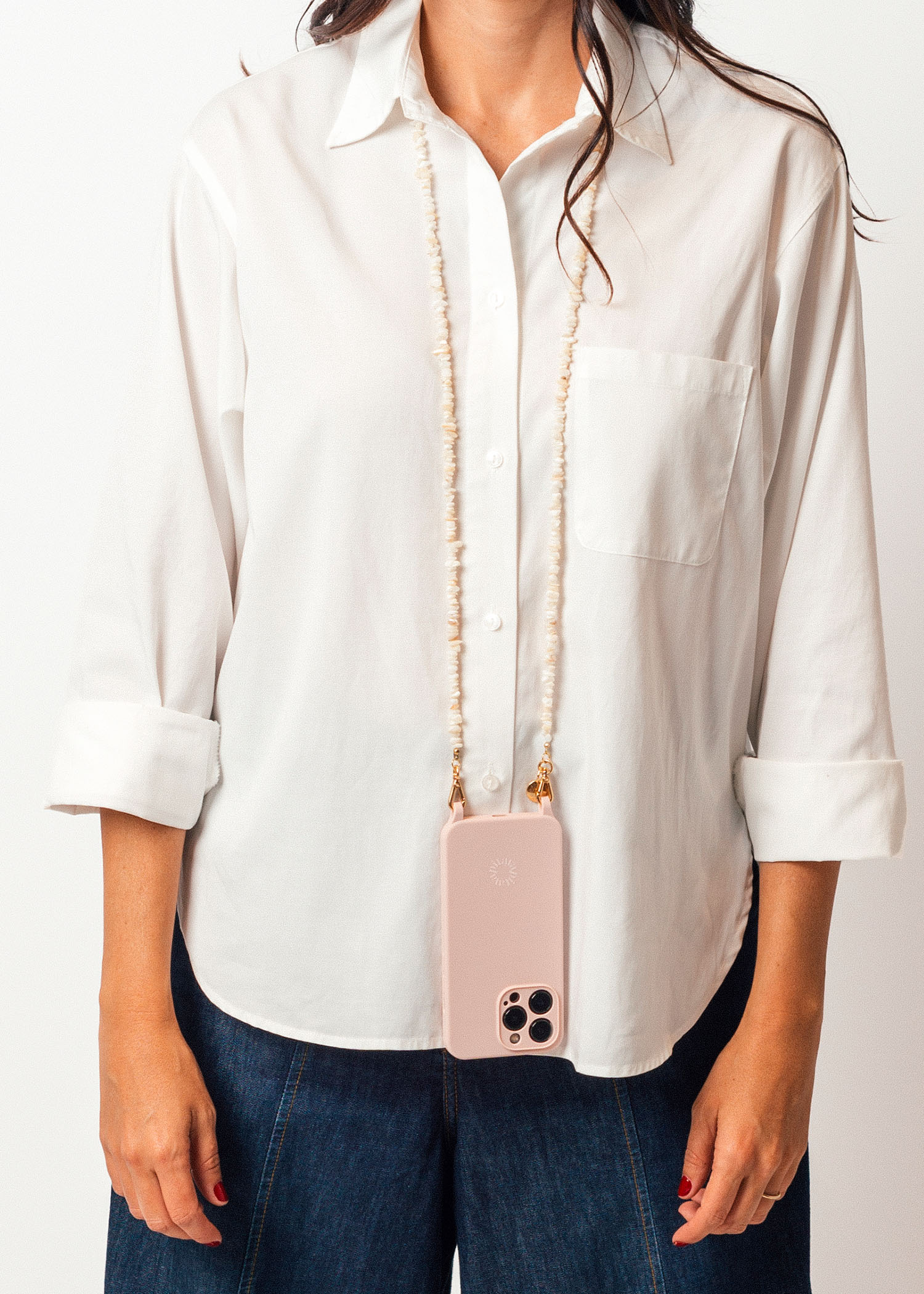 Alça Madrepérolas Areia + Case para iPhone